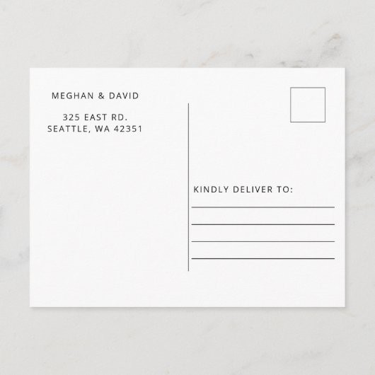 ネイビモダンーいかり航海のモノグラ結婚ムズ救ズ 案内ポストカード (裏面)