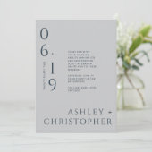 ネイビモダンーとグミニマルレイの分割日結婚付 招待状 (スタンド正面)