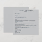 ネイビモダンーとグレーのウェディングレセプション メニュー (正面/裏面)