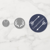 ネイビモダンーとグレーの鹿の矢印 コンフェッティ (正面)