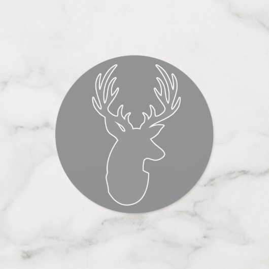 ネイビモダンーとグレーの鹿の矢印 コンフェッティ (スモール正面)