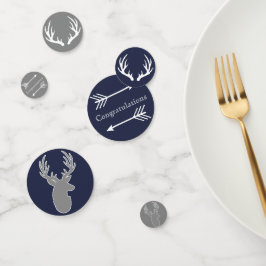 ネイビモダンーとグレーの鹿の矢印 コンフェッティ