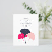 ネイビモダンーとピンクイチョウ葉結婚式 プログラム (スタンド正面)