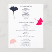 ネイビモダンーとピンクイチョウ葉結婚式 プログラム (裏面)