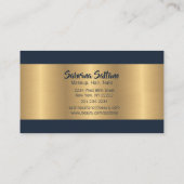 ネイビモダンーとブラシ付き金ゴールド 名刺 (裏面)