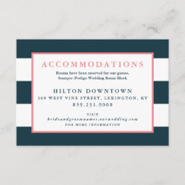 ネイビモダンーとホワイトストライプズ結婚アコモデーション エンクロージャーカード