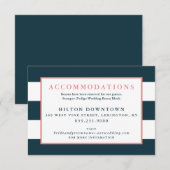 ネイビモダンーとホワイトストライプズ結婚アコモデーション エンクロージャーカード (正面/裏面)