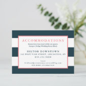 ネイビモダンーとホワイトストライプズ結婚アコモデーション エンクロージャーカード (スタンド正面)
