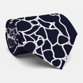 ネイビモダンーとホワイトパターン ネクタイ (ロール)