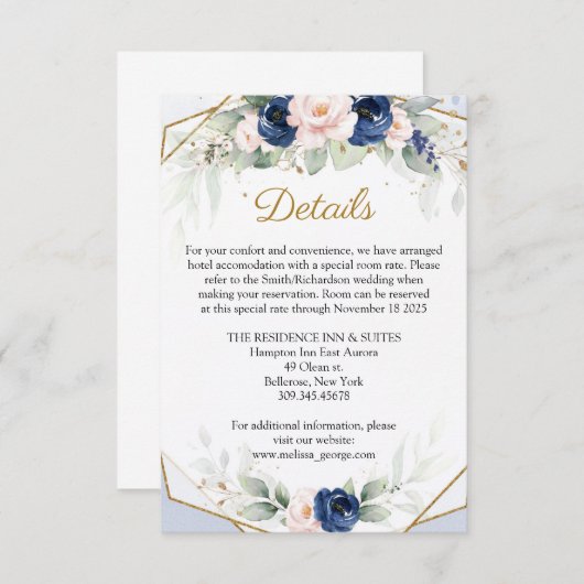 ネイビモダンーと赤面のフローラ緑の詳細 エンクロージャーカード (正面/裏面)