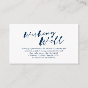 ネイビモダンーインクミニマリズムフォント,結婚 Wishing Well エンクロージャーカード