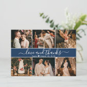 ネイビモダンーエレガントタイポグラフィ6 Photo Collage サンキューカード (スタンド正面)