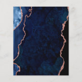 ネイビモダンーエレガントブルーとバラの金ゴールド結婚ズ (裏面)