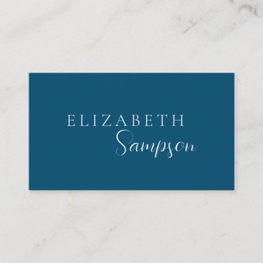 ネイビモダンーエレガントブルーとホワイト 名刺 (正面)