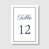 ネイビモダンーエレガントブルーのスクリプ結婚ト テーブルナンバー