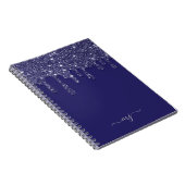 ネイビモダンーエレガントブルーグリッタードリップ ノートブック (右側)