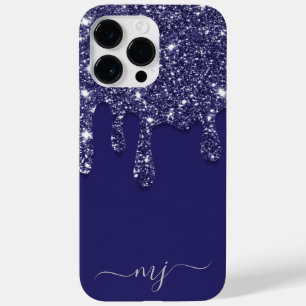 ネイビモダンーエレガントブルーグリッタードリップ Case-Mate iPhone 14 PRO MAXケース