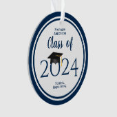 ネイビモダンーエレガントブルータイポグラフィ卒業 オーナメント (正面)