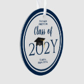 ネイビモダンーエレガントブルータイポグラフィ卒業 オーナメント (正面)