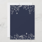ネイビモダンーエレガントブルーボホフローラブライダルシャワー 招待状 (裏面)