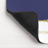 ネイビモダンーエレガントブルー金ゴールド名マウスパッド マウスパッド (コーナー)