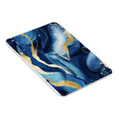 ネイビモダンーエレガントブルー金ゴールド大理石パターンシック マグネット (右側)