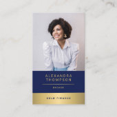 ネイビモダンーエレガント金ゴールドCEOプロフェッショナル写真 名刺 (正面)