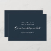 ネイビモダンーエレガント・ブルー・ミニマ結婚リスト 出欠カード (正面/裏面)