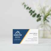 ネイビモダンーオレンジ屋根建築業者 名刺 (スタンド正面)