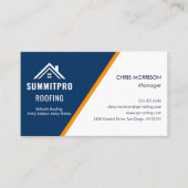 ネイビモダンーオレンジ屋根建築業者 名刺 (正面)