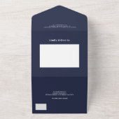 ネイビモダンーカジュアルブルーイニシャル写真結婚s オールインワン招待状 (外側)