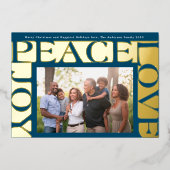 ネイビモダンーカラフル愛PEACE JOYフォトフレーム 箔シーズンカード (正面)