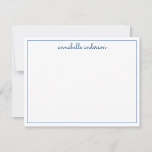 ネイビモダンーガーリーブルー書縁ど跡 ノートカード