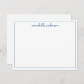 ネイビモダンーガーリーブルー書縁ど跡 ノートカード (正面/裏面)