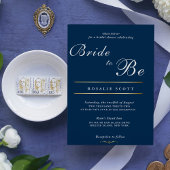 ネイビモダンークラシック花嫁になるブライダルシャワー シーズンカード