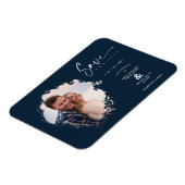 ネイビモダンーグランジインク効果フォト婚約したカップル マグネット (左側)