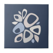 ネイビモダンースタイリッシュアイスブルーグレー抽象芸術 タイル (正面)