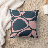 ネイビモダンースタイリッシュソフトピンク抽象芸術パターン クッション (ブランケット)