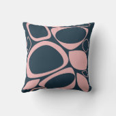 ネイビモダンースタイリッシュソフトピンク抽象芸術パターン クッション (裏面)