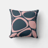 ネイビモダンースタイリッシュソフトピンク抽象芸術パターン クッション (正面)