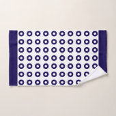 ネイビモダンースタイリッシュブルーと白バスタオルセット バスタオルセット (ハンドタオル)