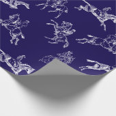 ネイビモダンースタイリッシュブルー乗馬トイレ ラッピングペーパー (角)