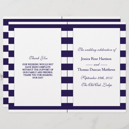 ネイビモダンーストライプ結婚コレクション (正面/裏面)