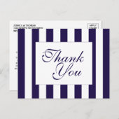 ネイビモダンーストライプ結婚コレクション ポストカード (正面/裏面)