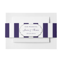 ネイビモダンーストライプ結婚コレクション 招待状ベリーバンド