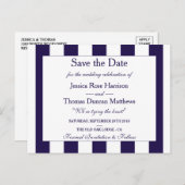 ネイビモダンーストライプ結婚コレクション 案内ポストカード (正面/裏面)