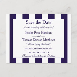 ネイビモダンーストライプ結婚コレクション 案内ポストカード