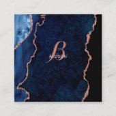 ネイビモダンーバラ金ゴールドアガートモノグラム スクエア名刺 (正面)