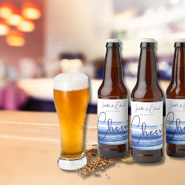 ネイビモダンーブルウォーターのブラシストローク（白） ビールラベル