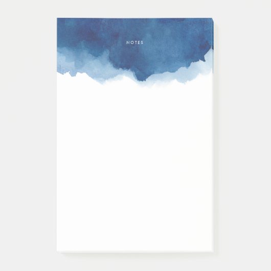 ネイビモダンーブルウォーター色スプラッシュパーソナライズされた ポストイット (正面)